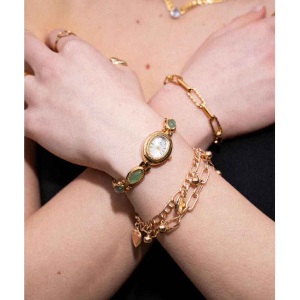 Luxury Gold and Green Watch